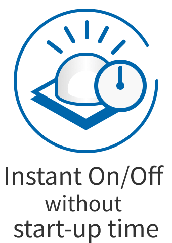 Instant On/Off without start-up time
